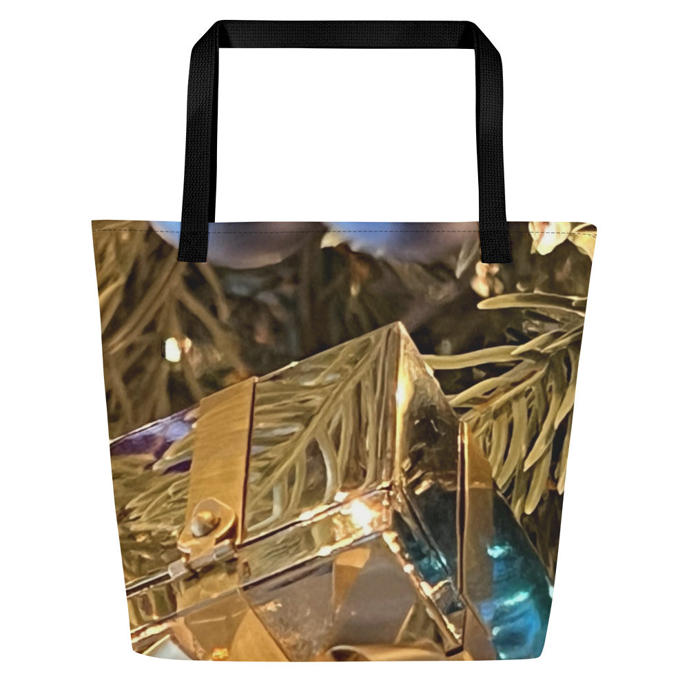 Christmas Gold Package  Large Tote Bag