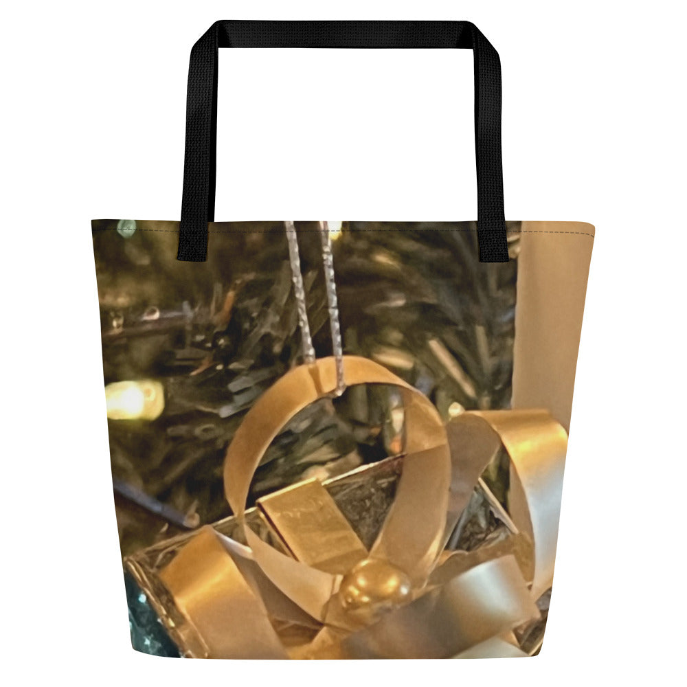 Christmas Gold Package  Large Tote Bag