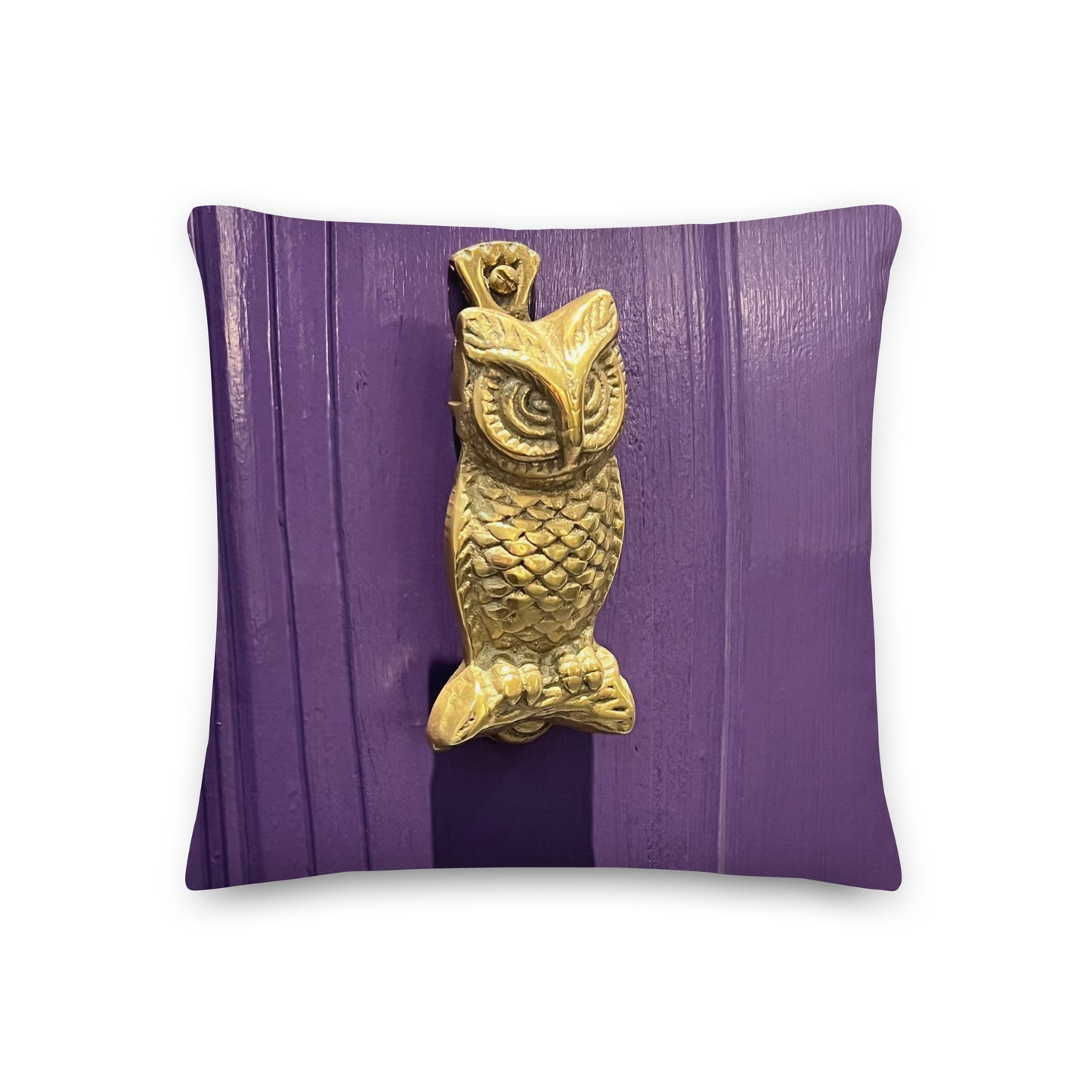 Owl with Purple Background Premium Pillow - Scotland Collection