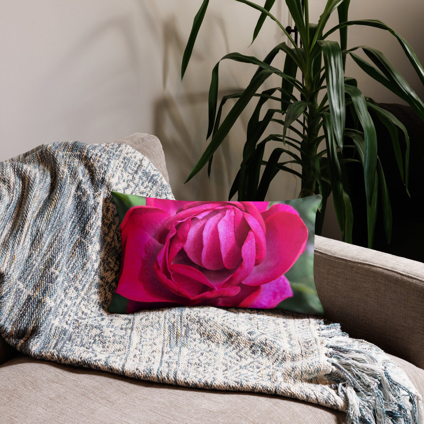 Pink Floral Premium Pillow