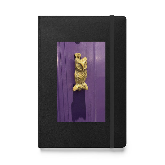 Owl Purple Background Hardcover bound notebook - Scotland Collection