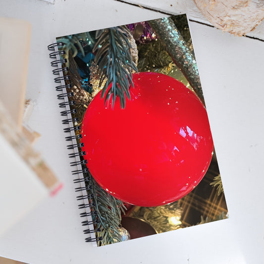 Red Christmas Ornament Spiral notebook - Georgia Collection